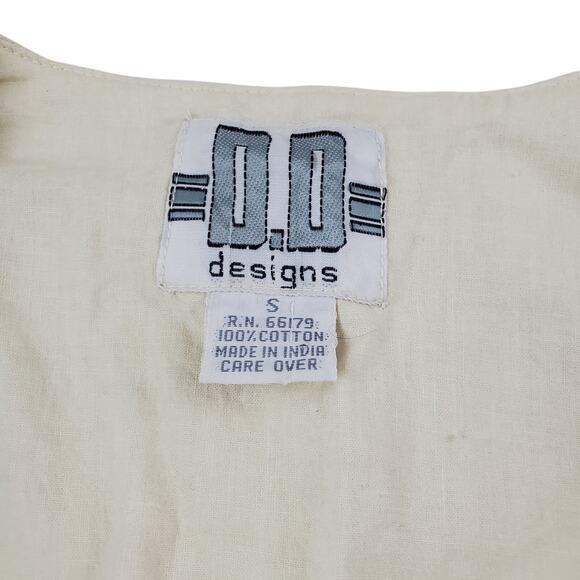 OO Designs 100% Cotton Western Style Vest Unisex Small Blue Denim Embroiled Rare - Picture 6 of 12